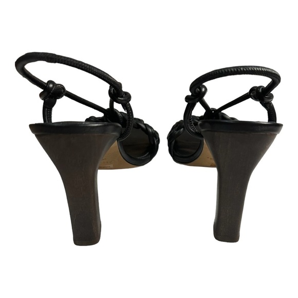 VINCE Quenelle Braided Black Leather Sandals Size 8 - Picture 6 of 10